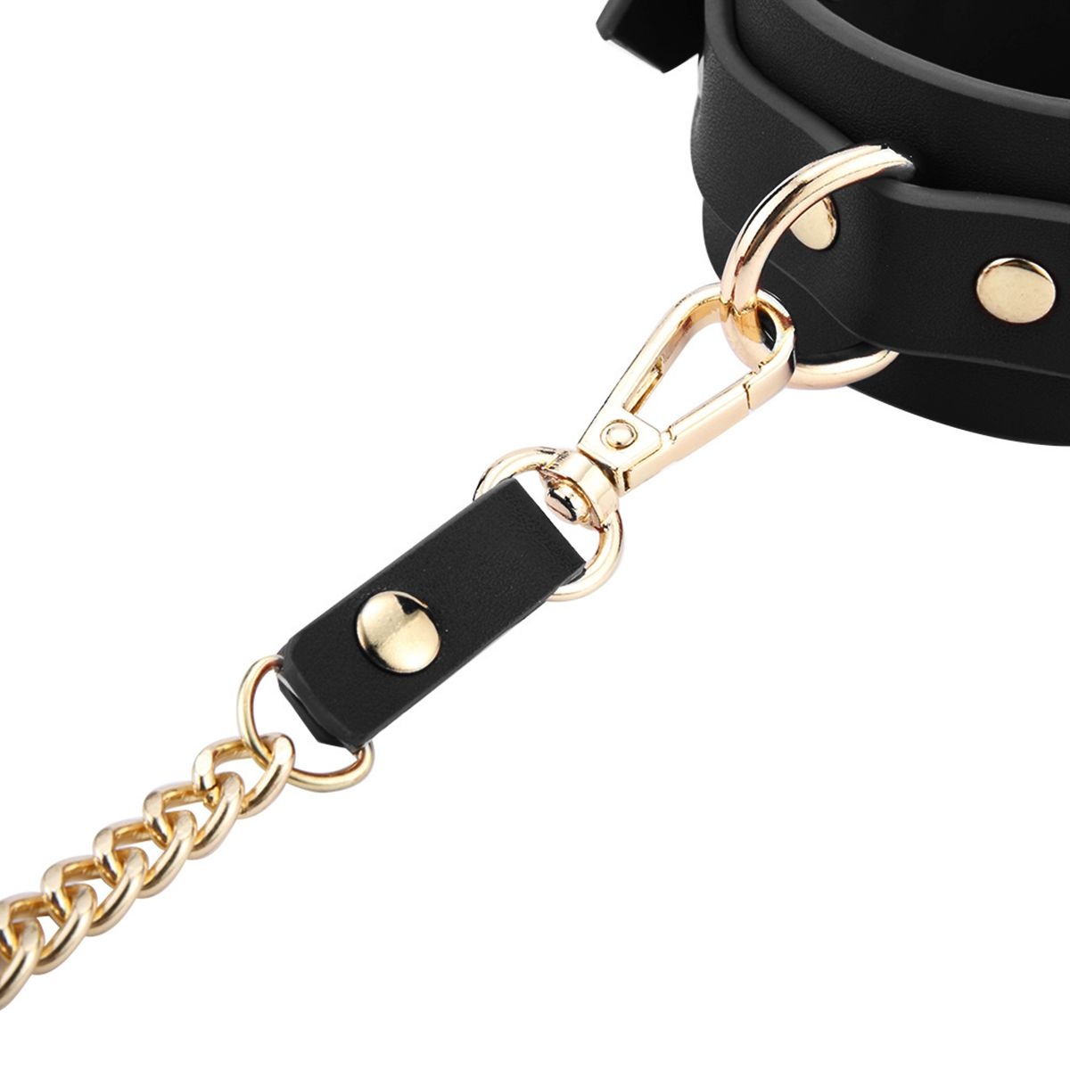 BDSM Deluxe Kit Schwarz – 5-teiliges Set aus veganem PU-Leder