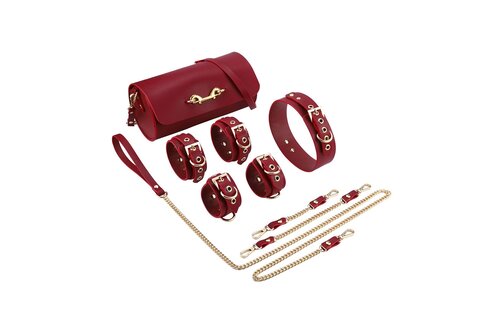 BDSM Kit Deluxe Rood – 5-delige Vegan Leather Set