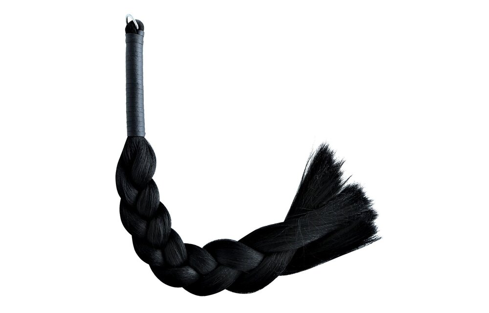 Black Synthetic Whip – BDSM Accessory for Pleasure