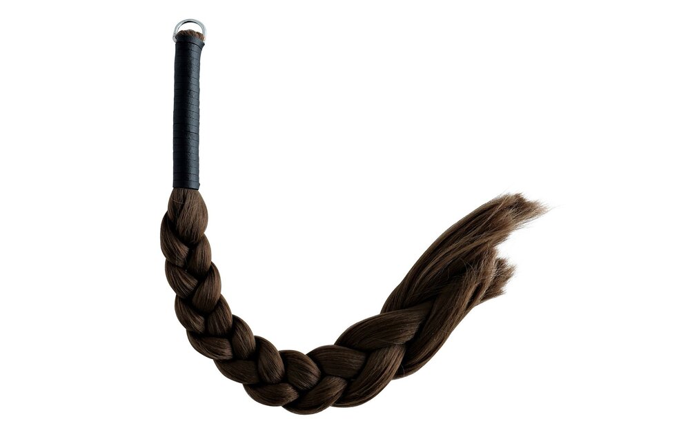 Hair Whip Brown Synthetic - Sensual & Durable BDSM Accessory