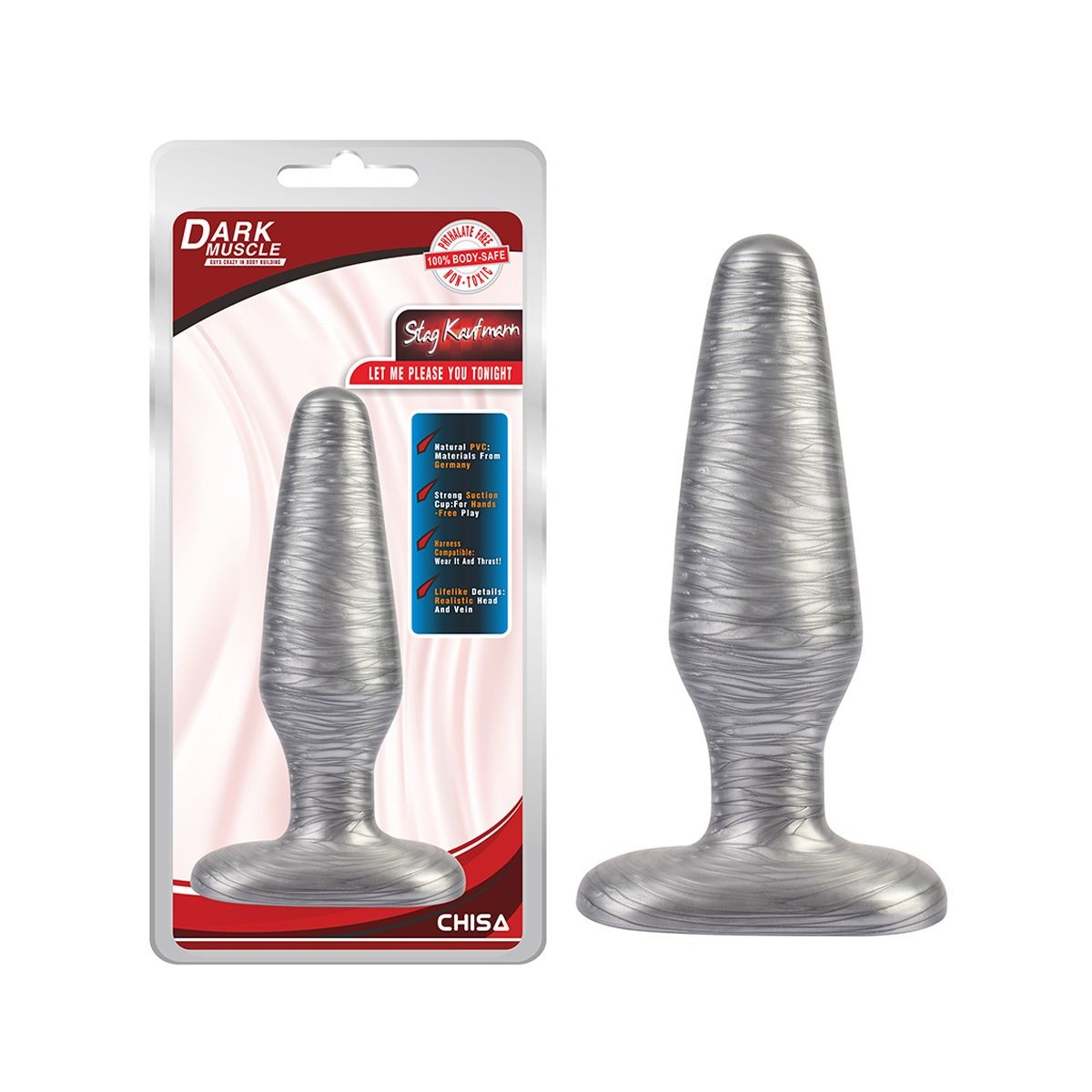 Buttplug Silber Stag Kaufman 13,7 cm – Realistisch & sicher
