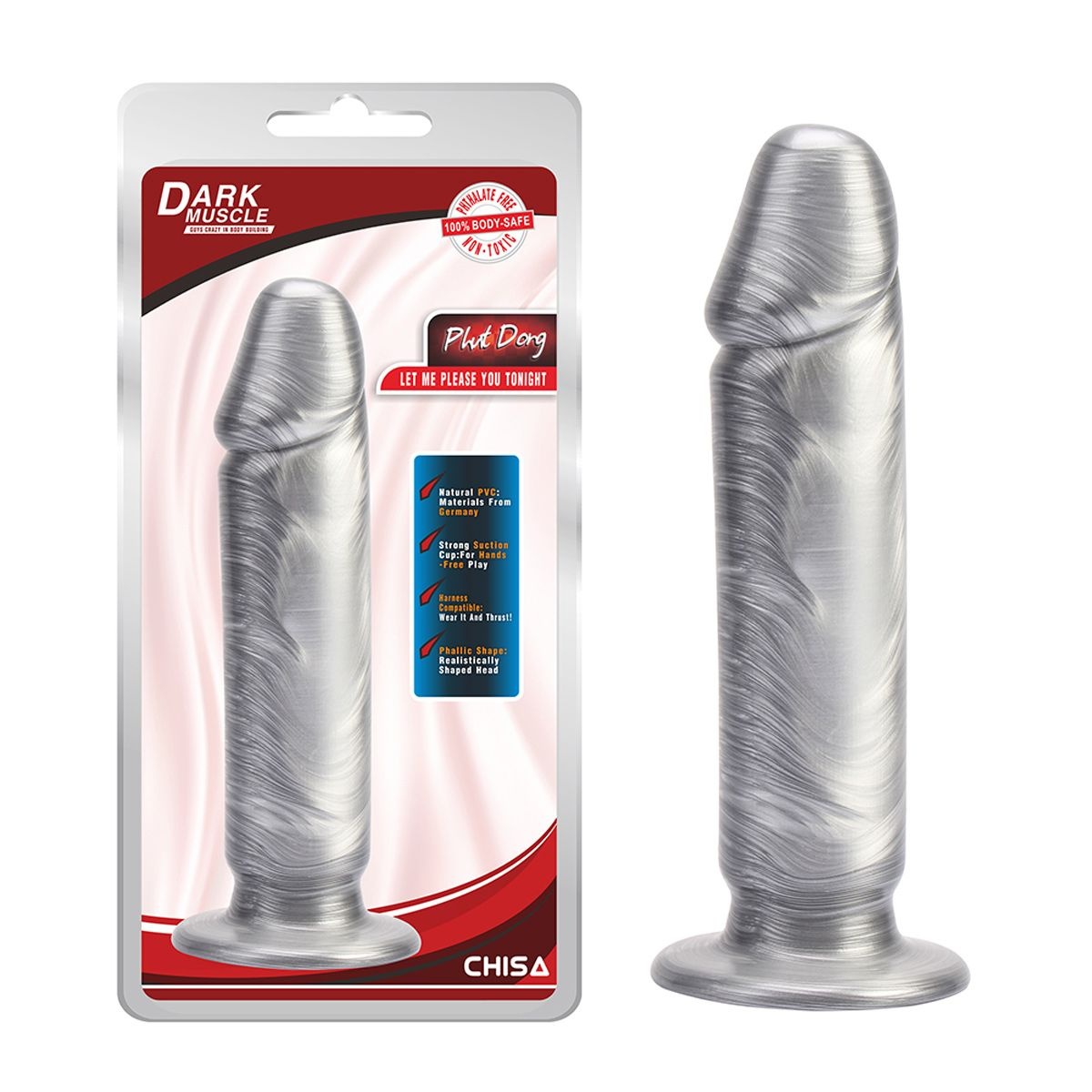 Dildo Zilver Phut Dong 22 cm - Realistisch & Zuignap