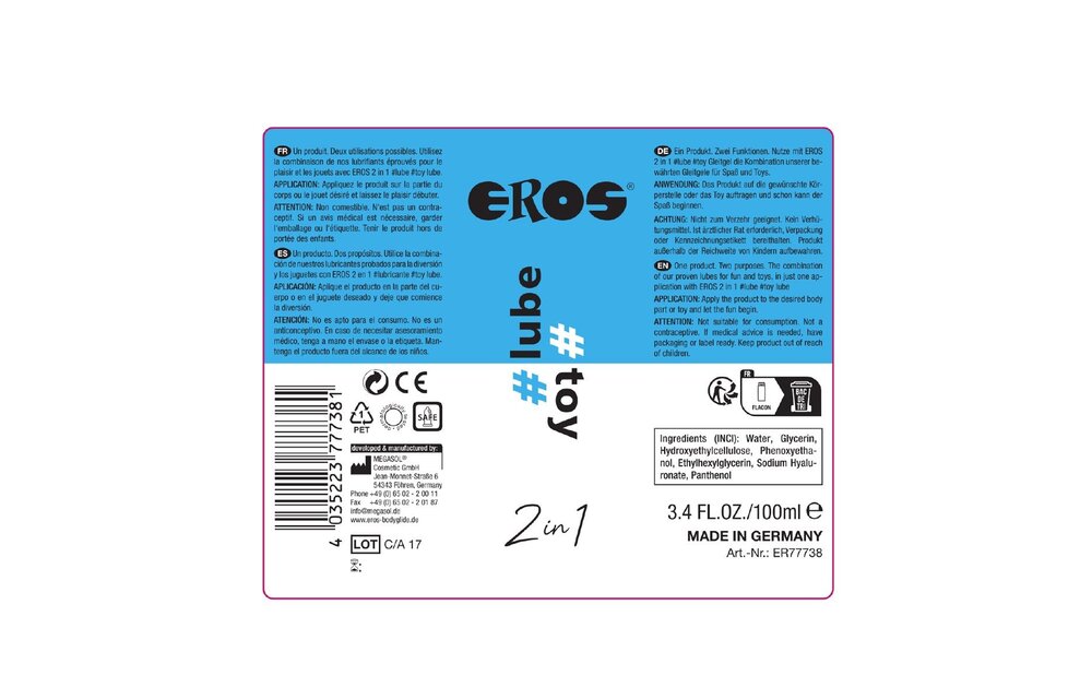Eros 2in1 Toy Gleitmittel 250 ml – Sanftes & sicheres Vergnügen