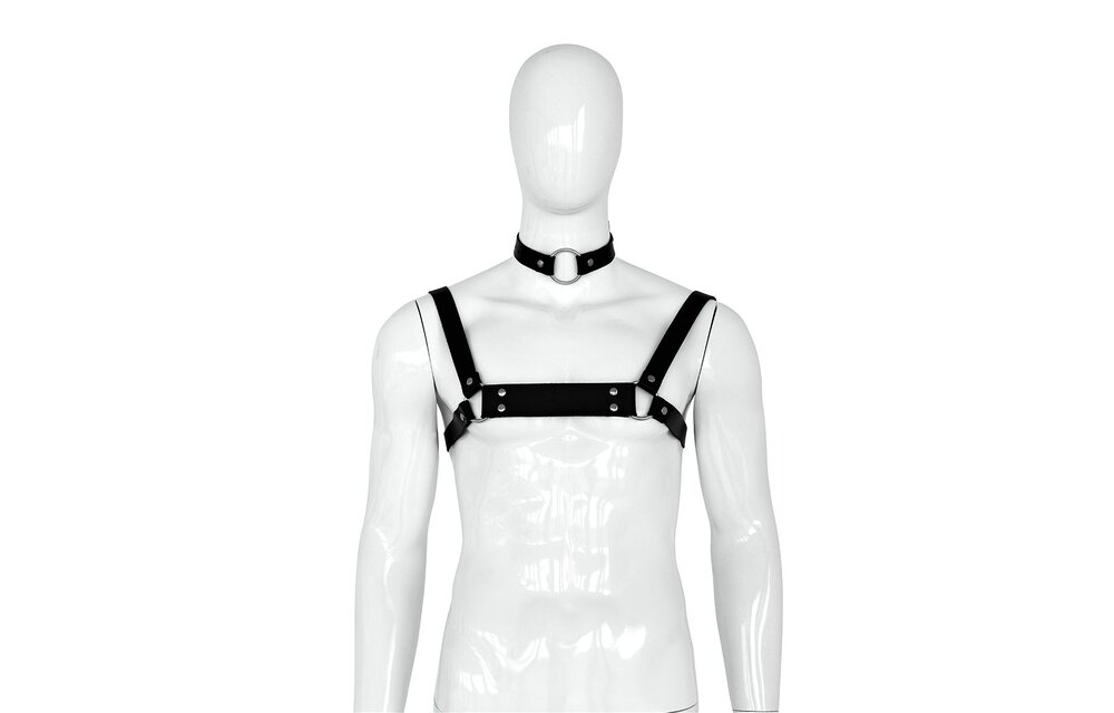 Leather Collar and Chest Strap for Men – Stylish & Cool