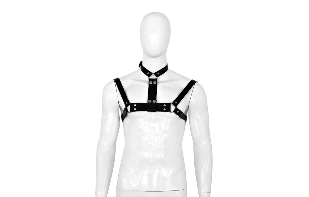 Leather Collar and Chest Strap for Men – Stylish & Cool