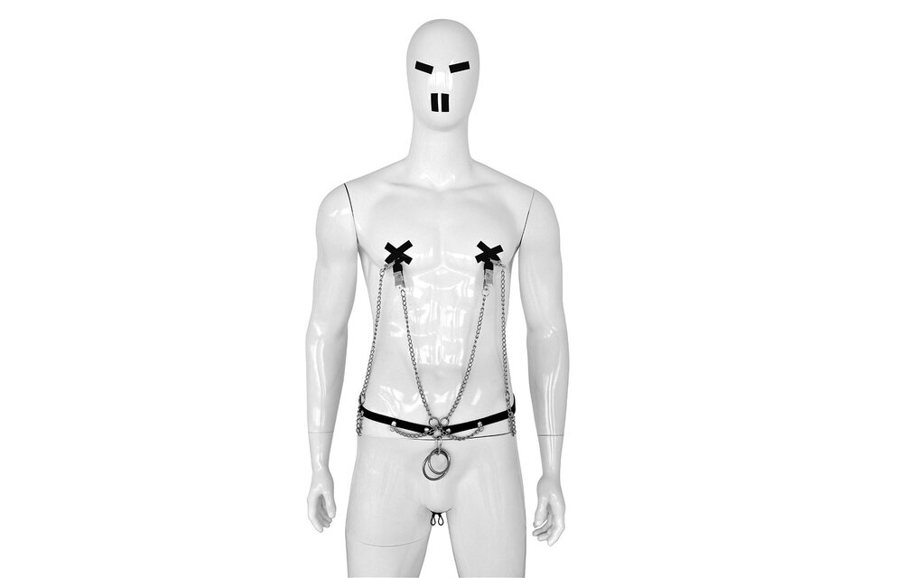 Leren Heupriem met Ringen & 4 Klemmen voor BDSM M/V