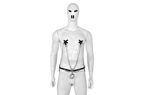 Leren Heupriem met Ringen & 4 Klemmen voor BDSM M/V