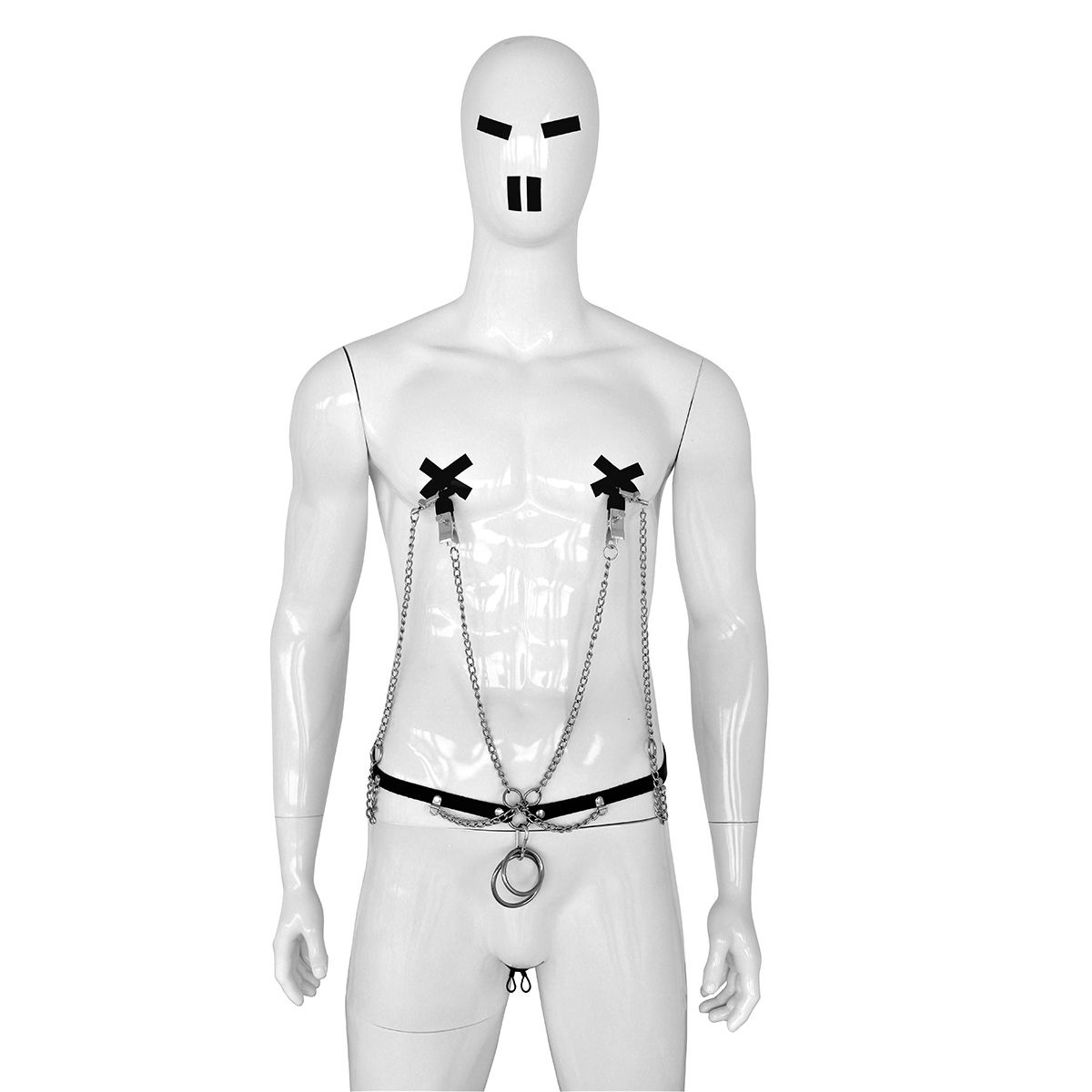 Leren Heupriem met Ringen & 4 Klemmen voor BDSM M/V