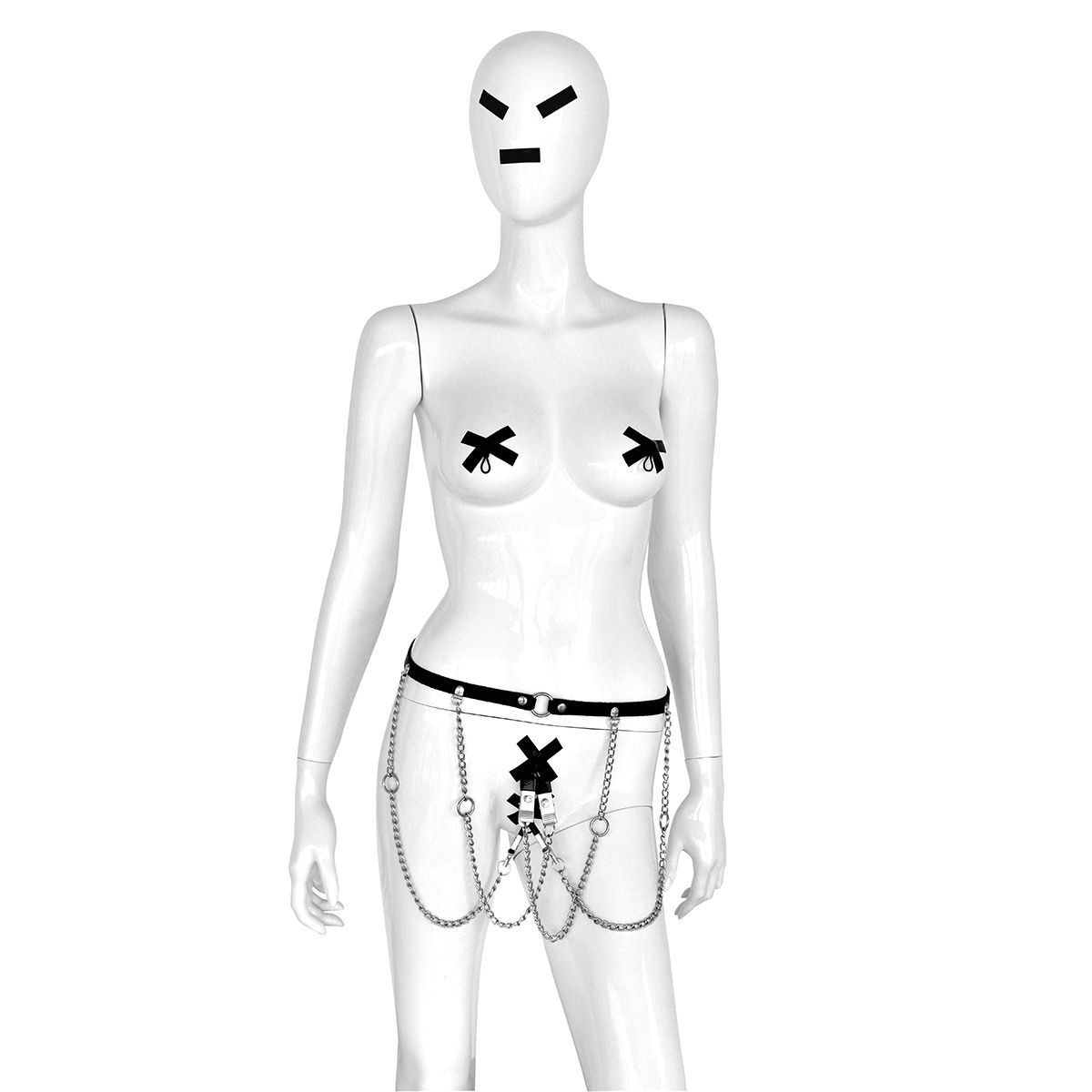 Leren Heupriem met Ringen & 4 Klemmen voor BDSM M/V