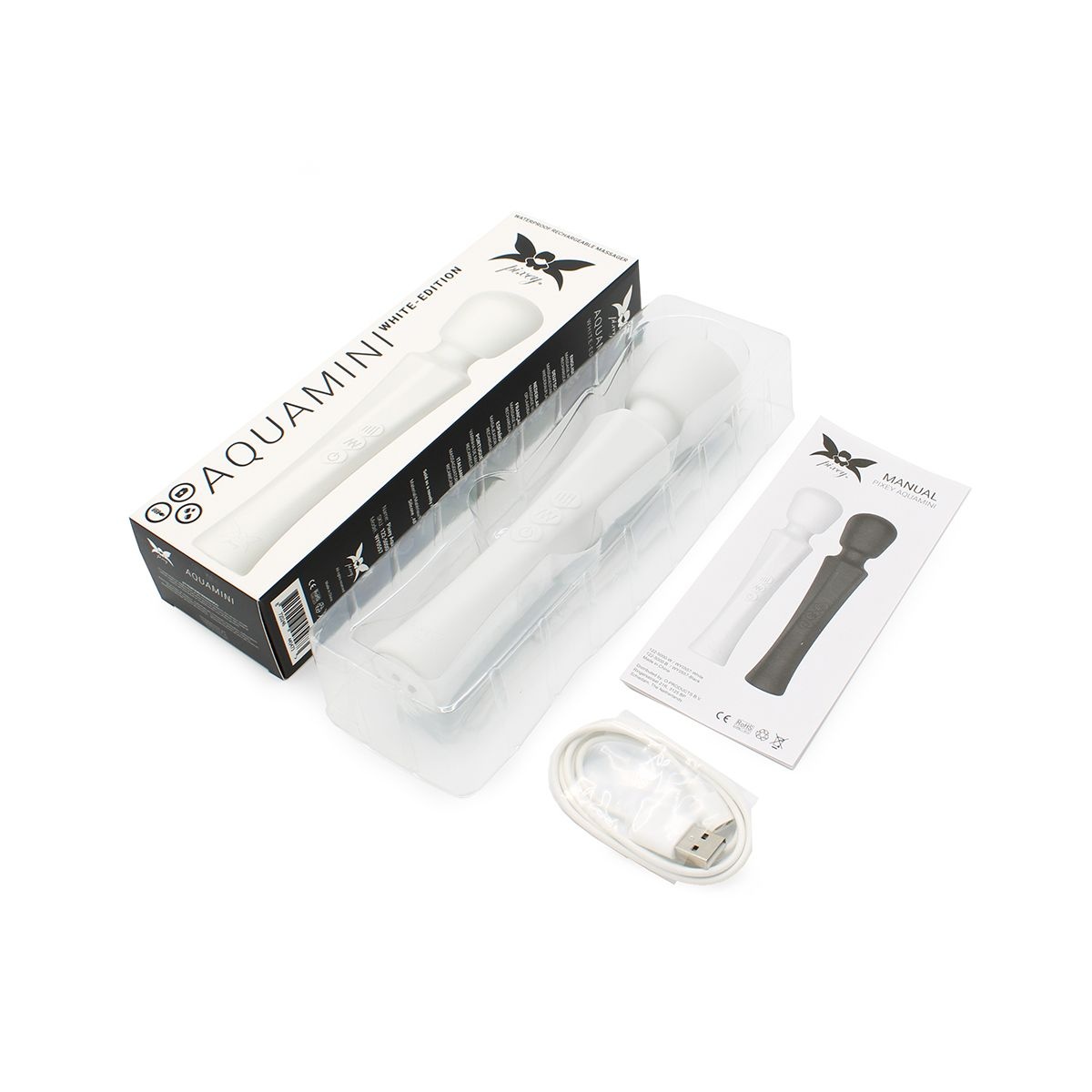 Pixey Aquamini Wand Vibrator - Quiet, Waterproof & Rechargeable