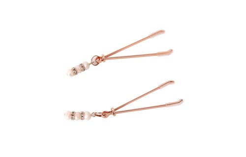 Rose Nipple Clamps Pinchers with Rhinestones