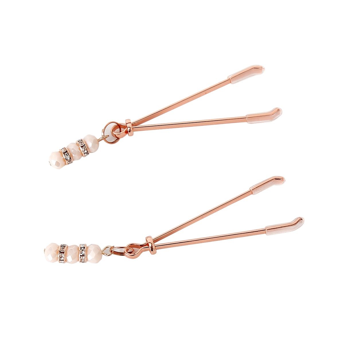 Rose Nipple Clamps Pinchers with Rhinestones