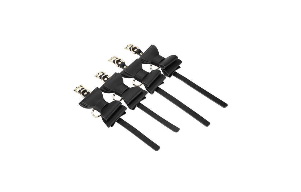 BDSM Bowties Set Black – 8-Piece Luxury Vegan Kit