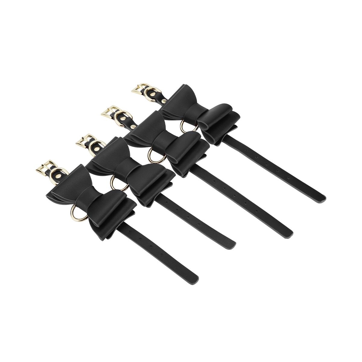 BDSM Bowties Set Black – 8-Piece Luxury Vegan Kit