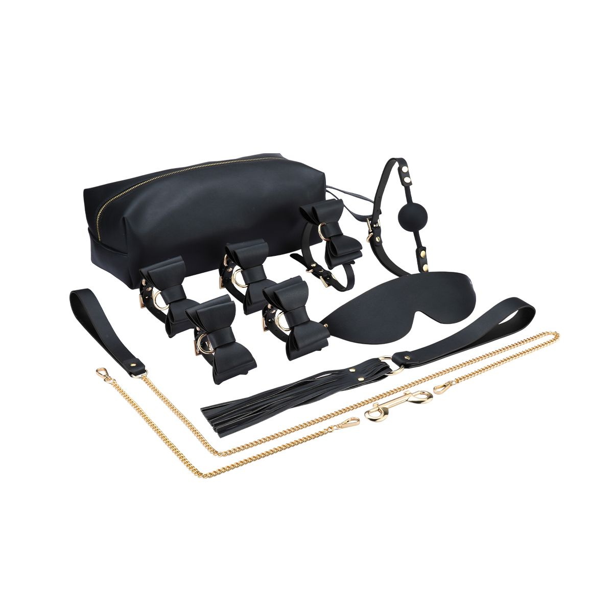 BDSM Bowties Set Black – 8-Piece Luxury Vegan Kit