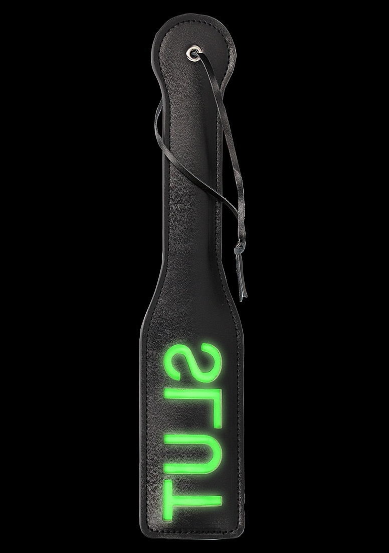 Slut Paddle Neon Green - Glow In The Dark Bondage Paddle