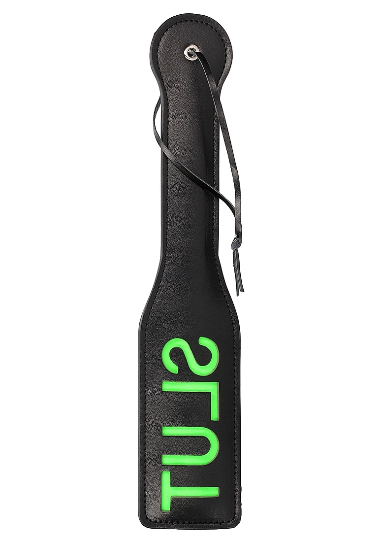 Slut Paddle Neon Groen - Glow In The Dark Bondage Peddel
