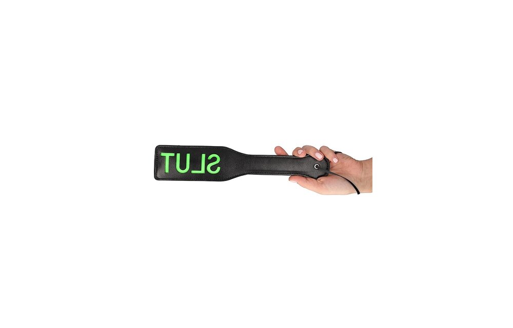 Slut Paddle Neon Groen - Glow In The Dark Bondage Peddel