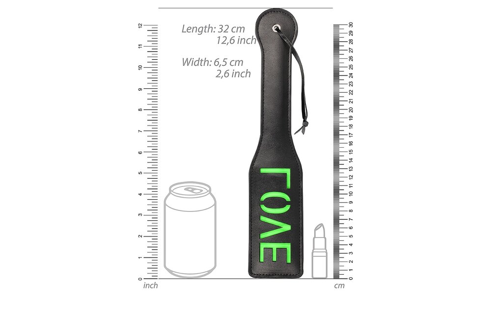 Love Paddle Glow In The Dark Green – Ouch! Bondage Fun
