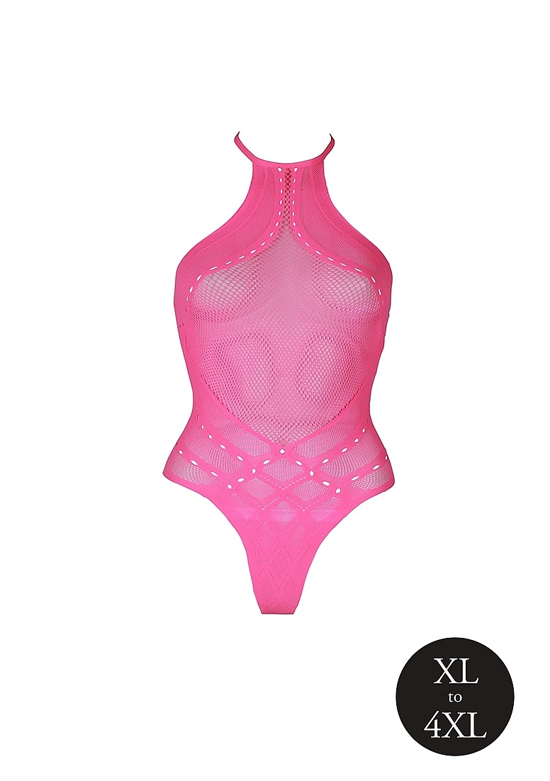 Body Met Halternek Neonroze | Plus Size Lingerie Xs-Xxxxl