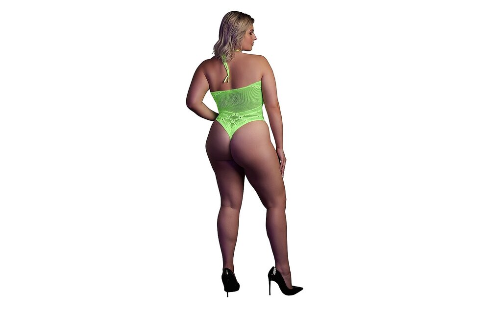 Halter Neck Bodysuit Neon Green – Stylish & Eye-Catching!