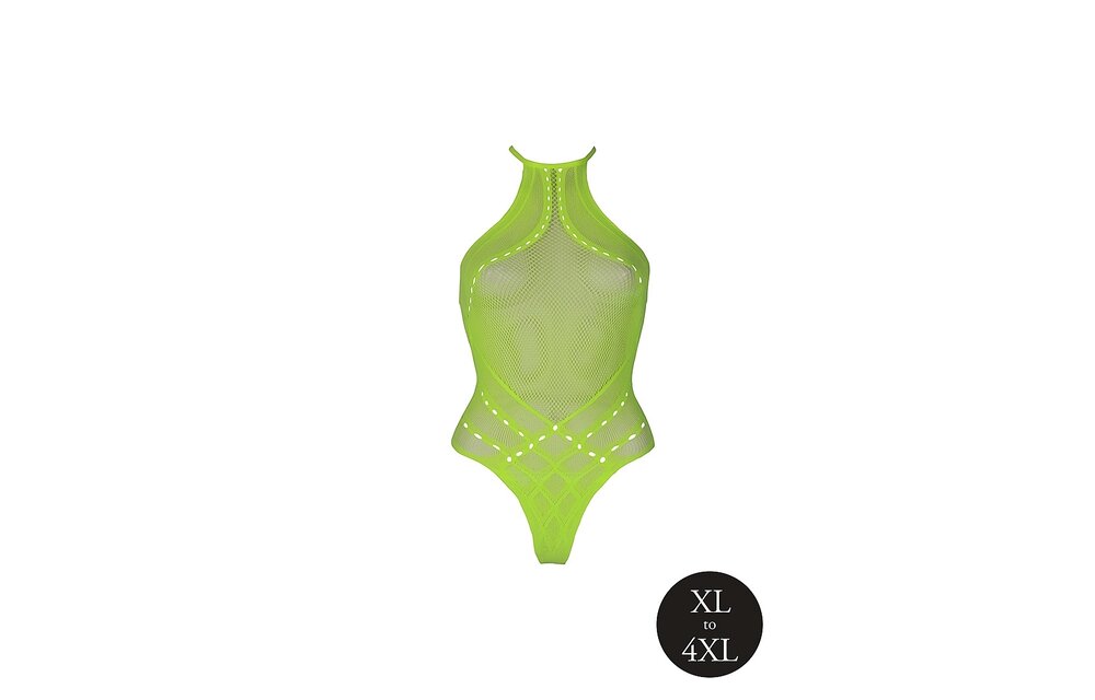 Halter Neck Bodysuit Neon Green – Stylish & Eye-Catching!