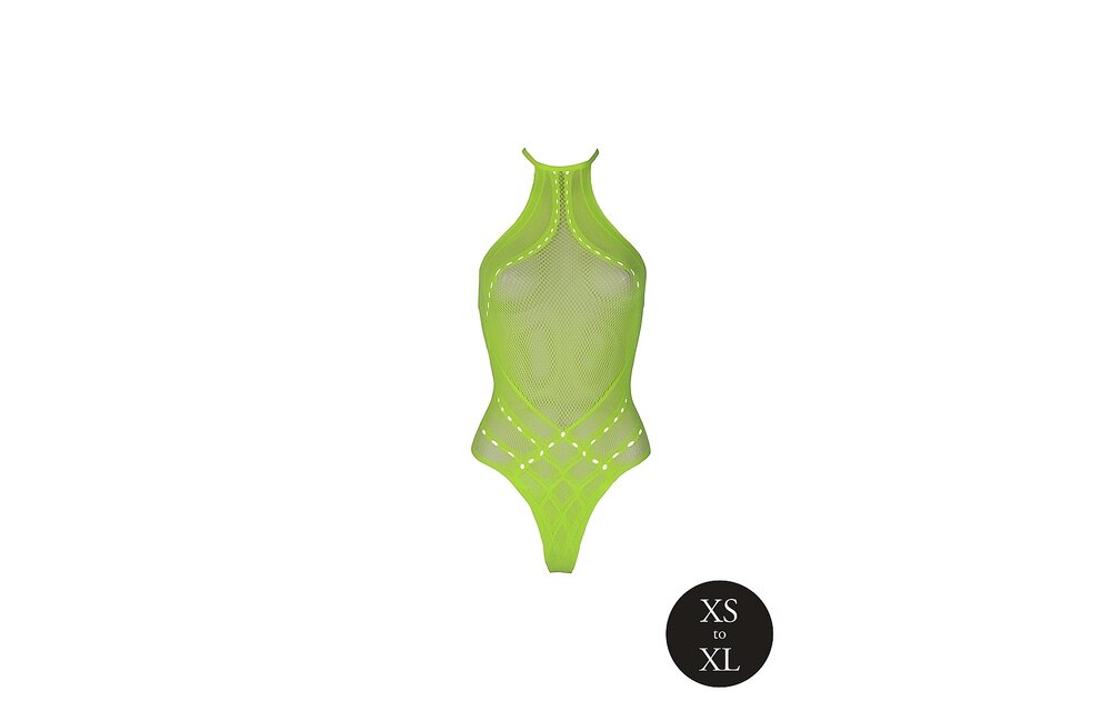Halter Neck Bodysuit Neon Green – Stylish & Eye-Catching!