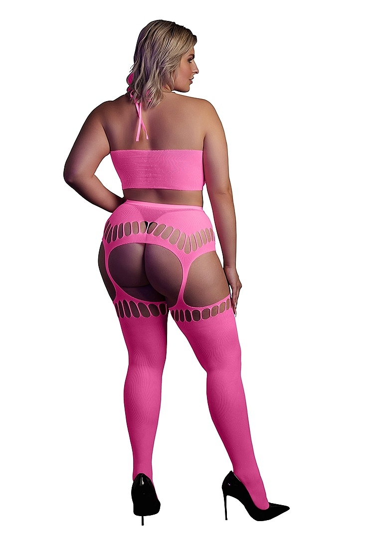 Neon-Lingerie-Set Crop Top & Strümpfe | Komfort & Stil