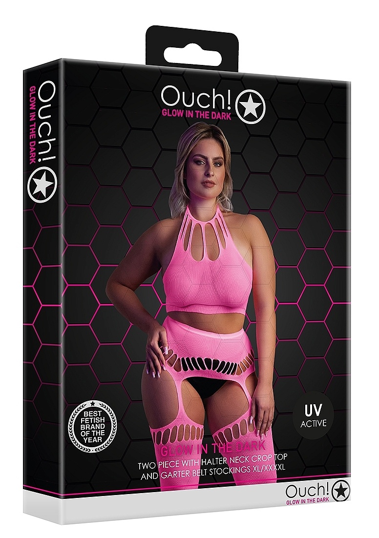 Neon-Lingerie-Set Crop Top & Strümpfe | Komfort & Stil