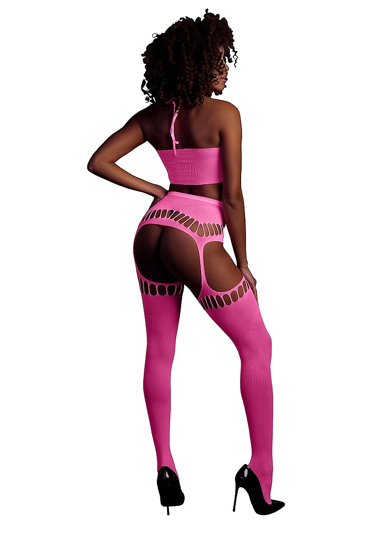 Two Piece with Crop Top and Stockings