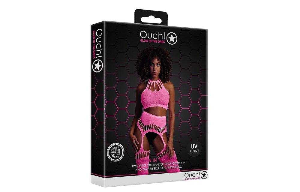 Neon-Lingerie-Set Crop Top & Strümpfe | Komfort & Stil