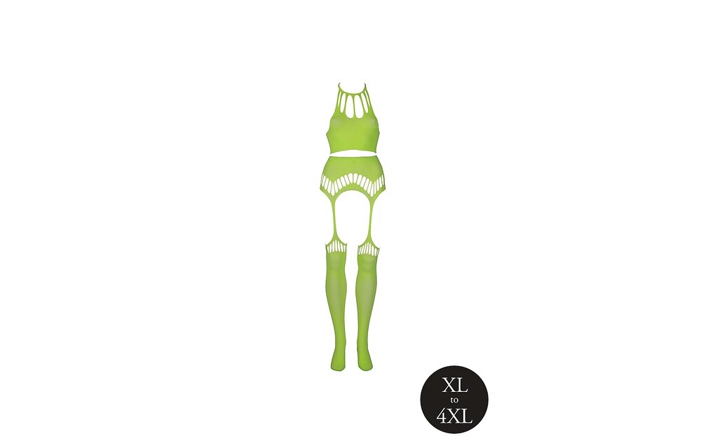 Neon Tweedelig Set Met Crop Top En Kousen – Uv-Actief & Comfortabel