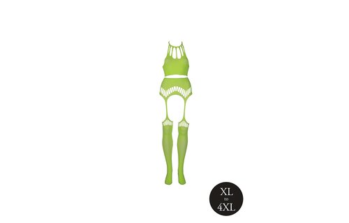 Neon Tweedelig Set Met Crop Top En Kousen – Uv-Actief & Comfortabel