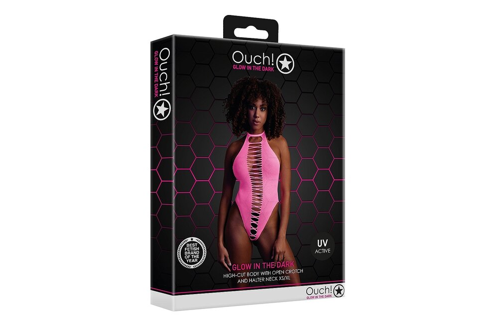 High-Cut Neon Pink Bodysuit | Plus Size Lingerie XS-XXXL