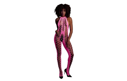 Bodystocking with Halter Neck Neon Pink – Ouch! By Shots