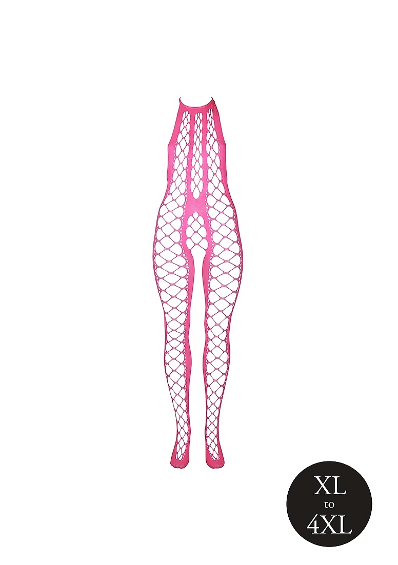 Bodystocking mit Neckholder Neonrosa – Ouch! By Shots