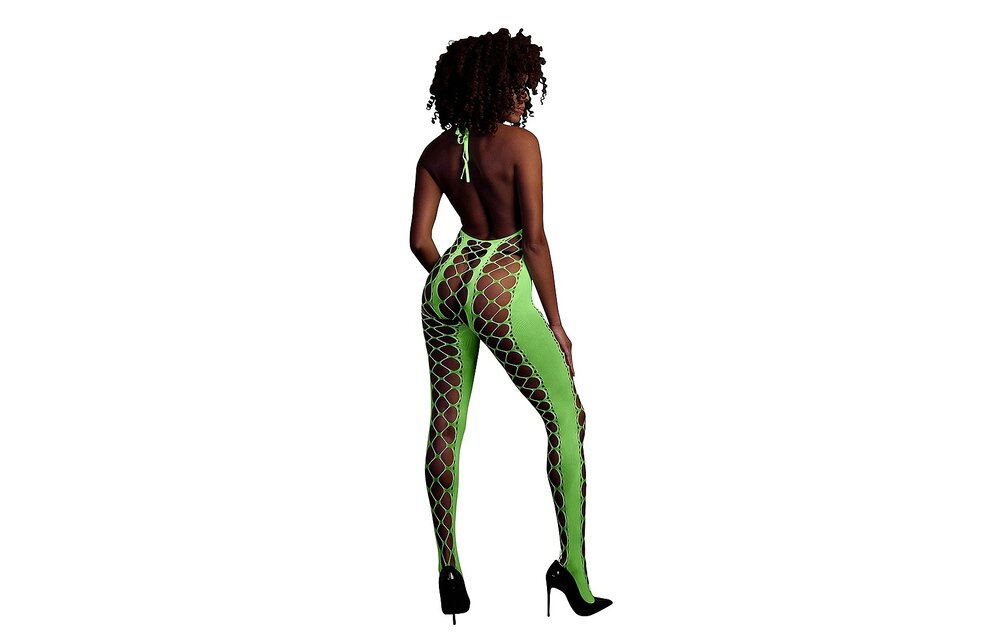 Bodystocking Met Halternek Neon Groen Plusmaat | Ouch! Shots