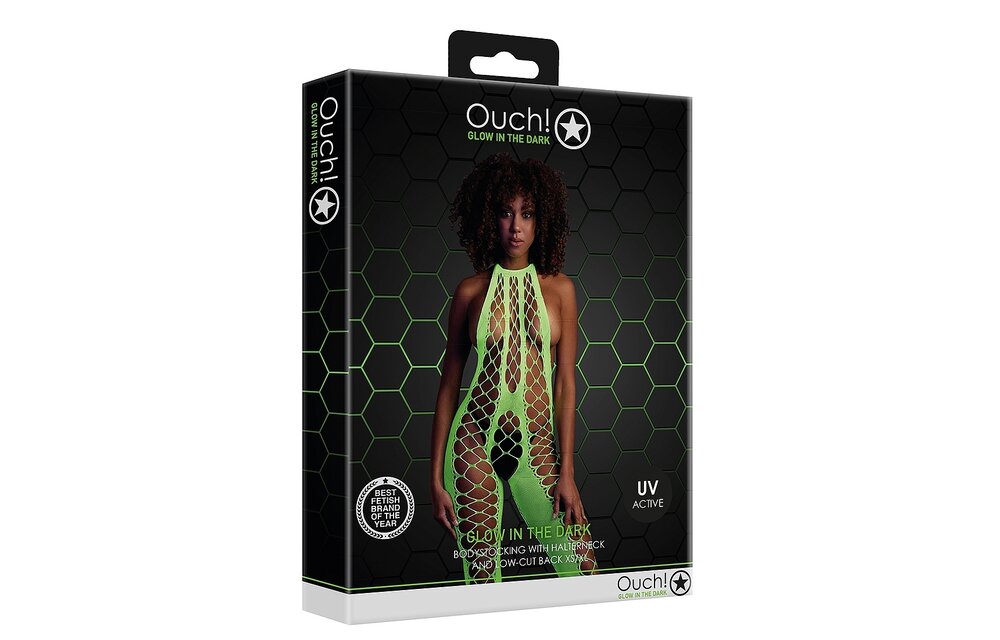 Bodystocking mit Neckholder Neon Grün Plus Size | Ouch! Shots