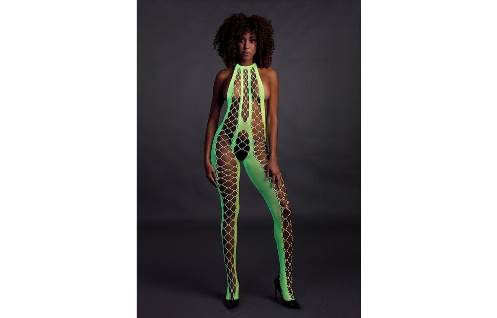 Bodystocking mit Neckholder Neon Grün Plus Size | Ouch! Shots