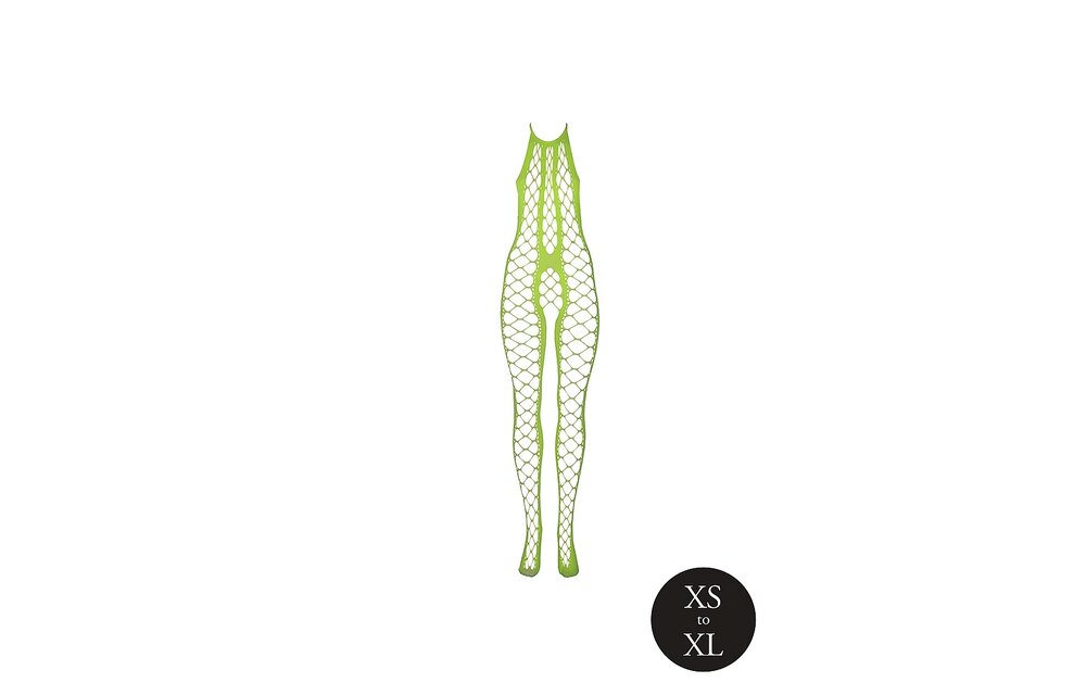 Bodystocking with Halter Neck Neon Green Plus Size | Ouch! Shots