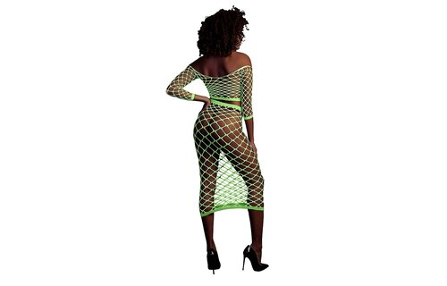 Long-sleeved Crop Top & Long Skirt Neon Green – Ouch! By Shots