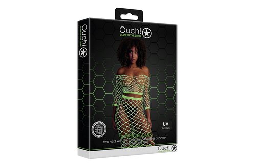 Long-sleeved Crop Top & Long Skirt Neon Green – Ouch! By Shots