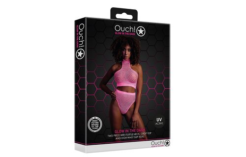 Neon Pink Turtleneck & Briefs – Plus Size Party Lingerie