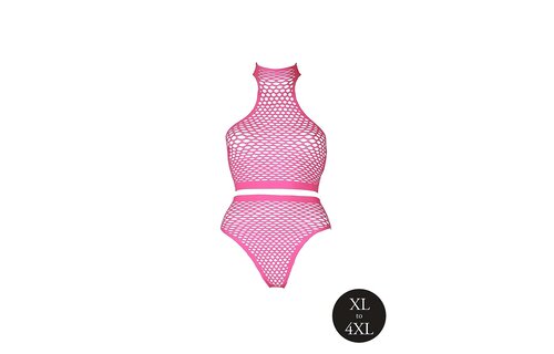 Neonrosa Rollkragenpullover & Slip – Festliche Dessous in Übergrößen