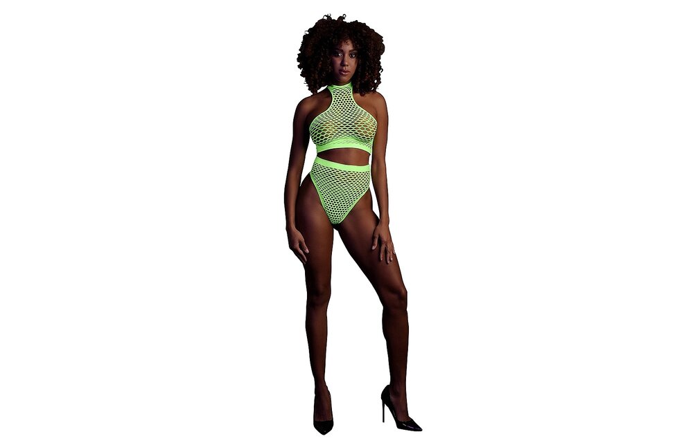 Neon Turtleneck & High Waist Briefs | Comfort & UV Glow