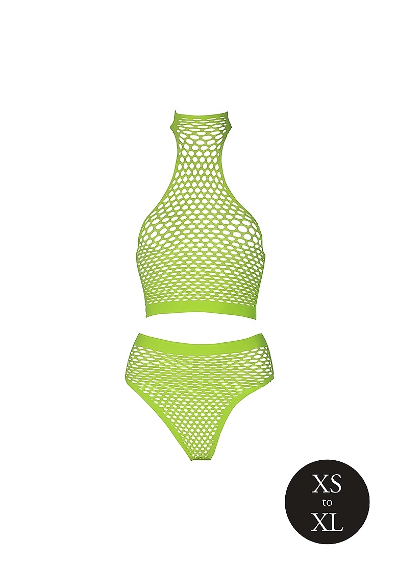 Neonfarbener Rollkragenpullover & Slip mit hoher Taille | Komfort & UV-Glow