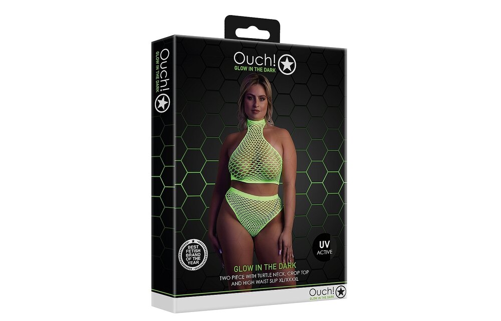 Neonfarbener Rollkragenpullover & Slip mit hoher Taille | Komfort & UV-Glow