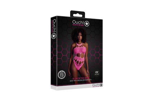 Neon Pink Bodysuit With Greek Neckline – Radiant & Comfortable