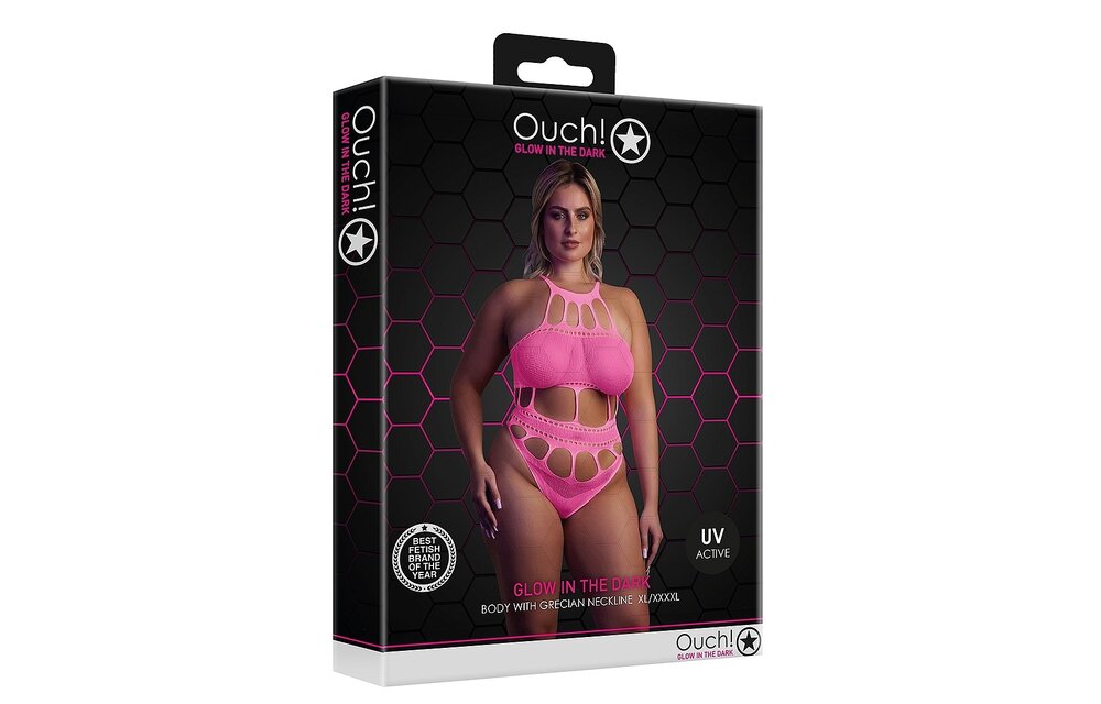 Neon Roze Body Met Griekse Halslijn – Stralend & Comfortabel