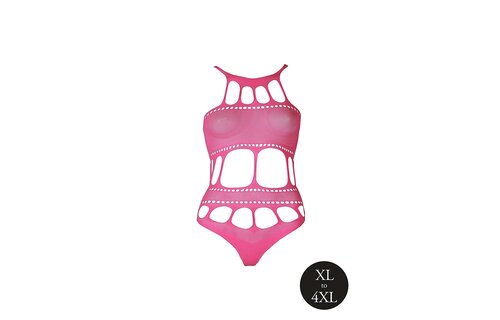 Neonrosa Body mit griechischem Ausschnitt – Strahlend & bequem